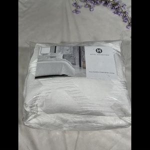 NEW $335 Hotel Collection‎ Olympia [ Full/Queen ] Duvet Cover White #D283